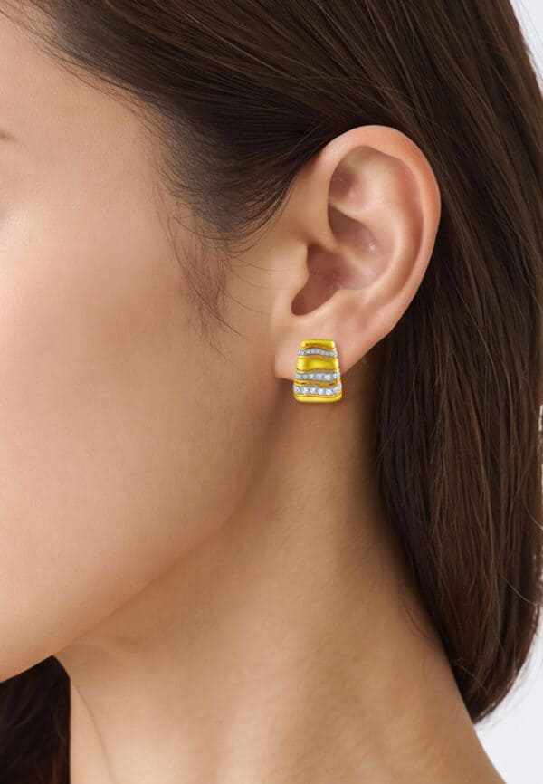 TOMEI Diamond Cut Collection Earrings, Yellow Gold 916