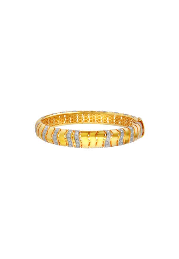 TOMEI Diamond Cut Collection Bangle, Yellow Gold 916