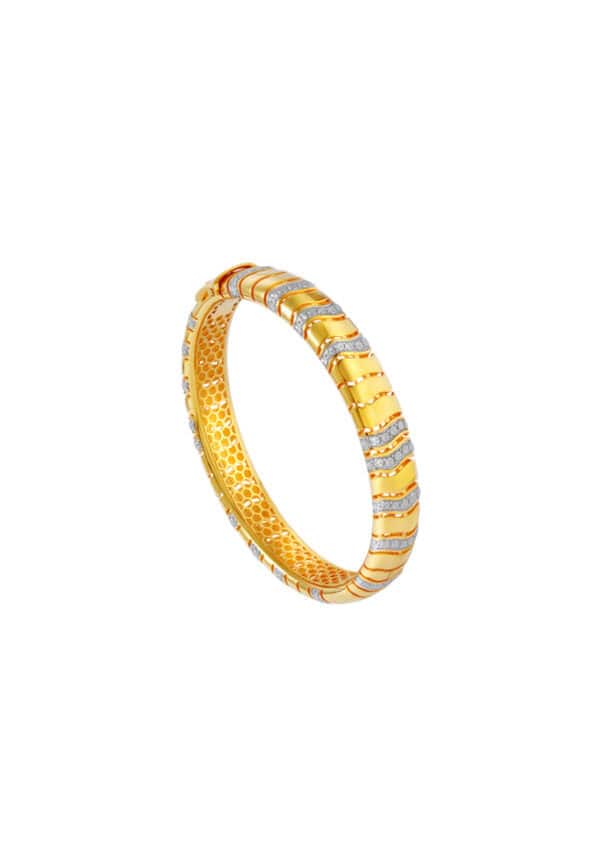 TOMEI Diamond Cut Collection Bangle, Yellow Gold 916