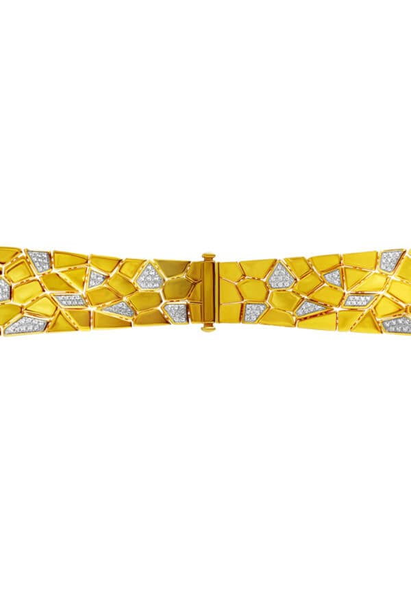 TOMEI Diamond Cut Collection Bracelet, Yellow Gold 916