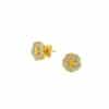 TOMEI Diamond Cut Collection Wealthy Flower Earrings, Yellow Gold 916