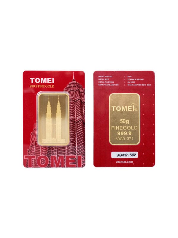 [Tomei Exclusive] KLCC Twin Towers Gold Bar | 50 Gram | Fine Gold 9999