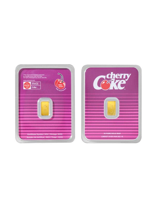 TOMEI x PAMP Coca-Cola? Cherry Coke Gold Bar I 1G I Fine Gold 9999