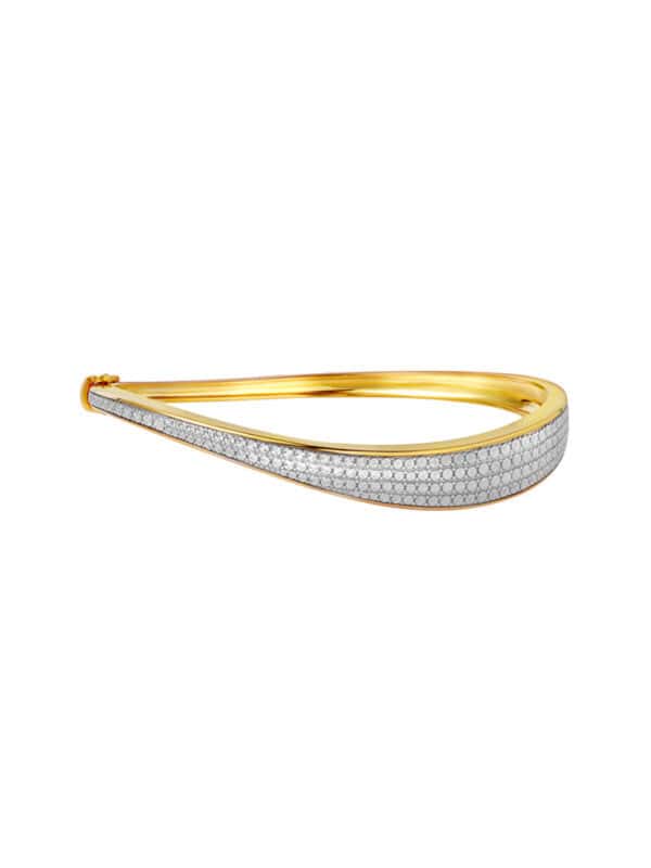 TOMEI Diamond Cut Collection Bangle, Yellow Gold 916