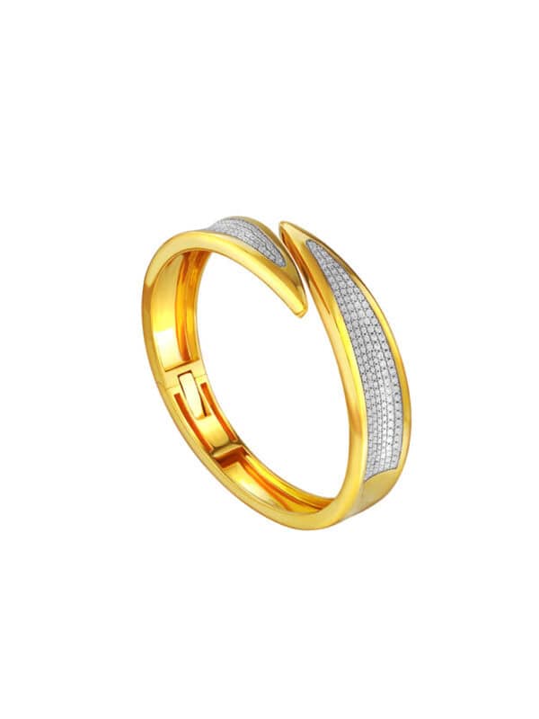 TOMEI Diamond Cut Collection Bangle, Yellow Gold 916