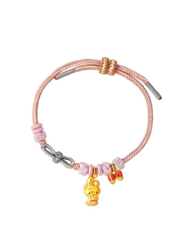 TOMEI Chomel I Sanrio My Melody 5D Charm with rope, Yellow Gold 999