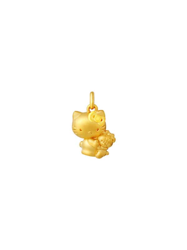 TOMEI I Sanrio Chubby Hello Kitty Pendant, Yellow Gold 999