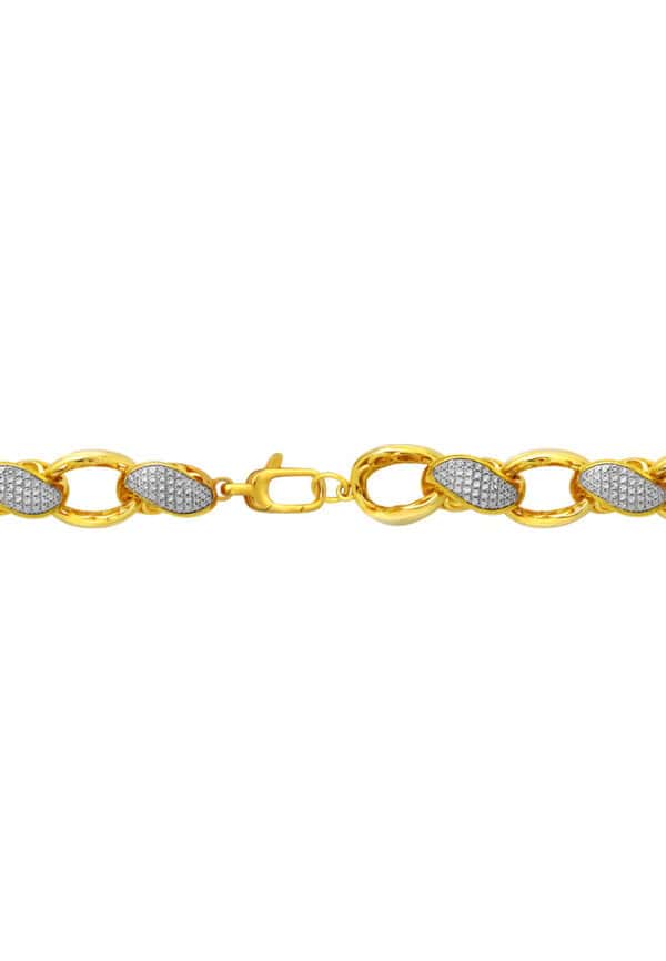TOMEI Diamond Cut Collection Link Bracelet, Yellow Gold 916