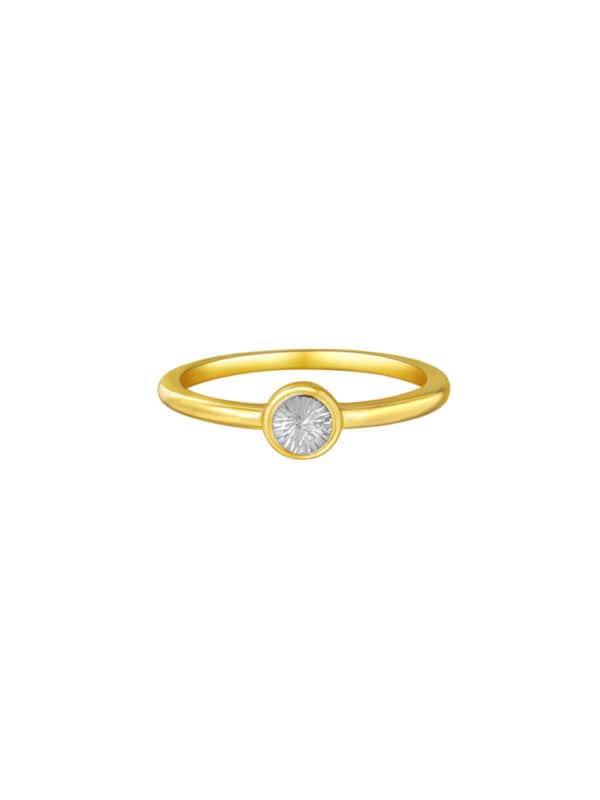TOMEI Diamond Cut Collection Circle Ring, Yellow Gold 916