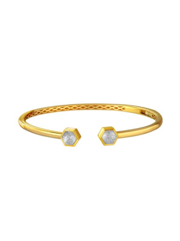 TOMEI Diamond Cut Collection Bangle, Yellow Gold 916