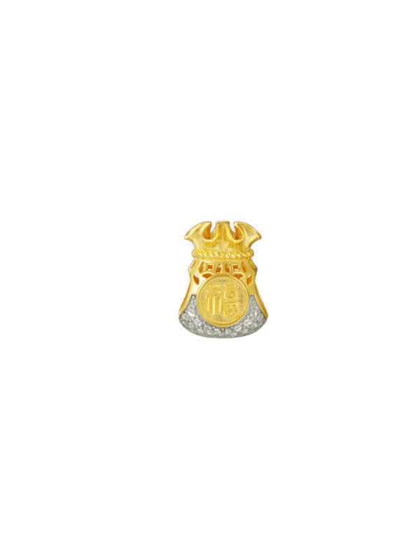 TOMEI Chomel Collection Auspicious Pouch Charm, Yellow Gold 916