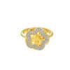 TOMEI Diamond Cut Collection Wealthy Flower Ring, Yellow Gold 916