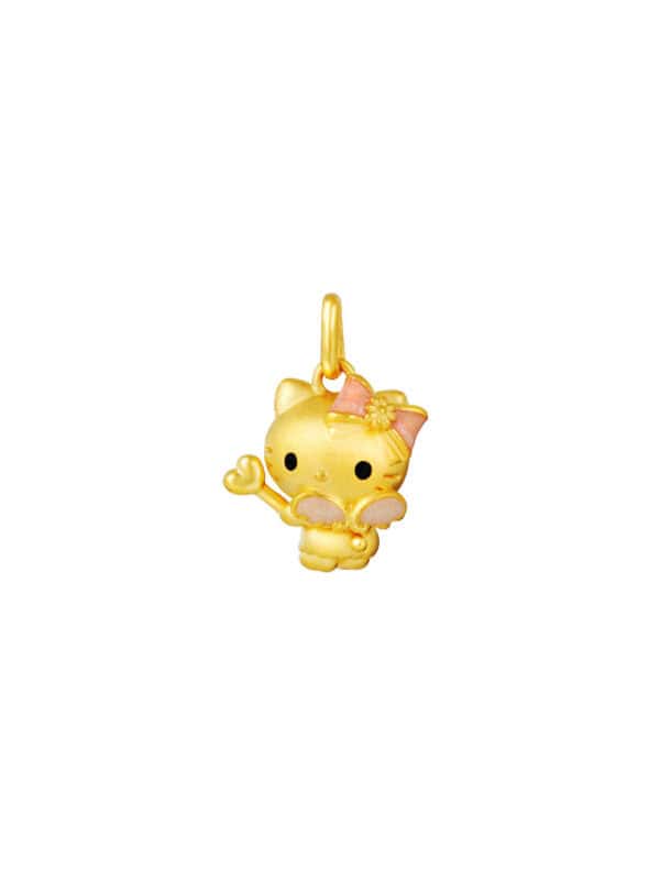 TOMEI I Sanrio Hello Kitty 5D Pendant, Yellow Gold 999