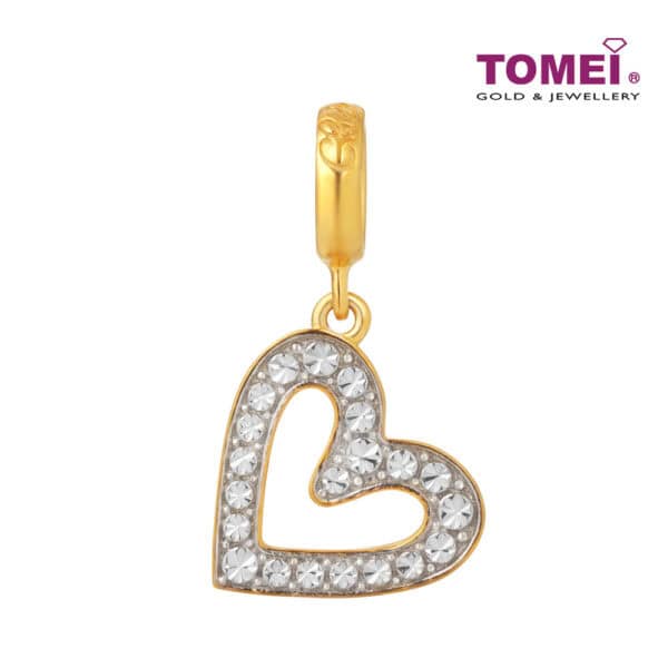 TOMEI Chomel Collection Twinkling Heart Charm, Yellow Gold 916