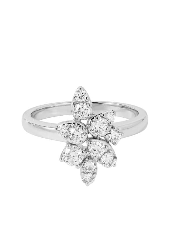 TOMEI LL Diamond Ring, White Gold 750