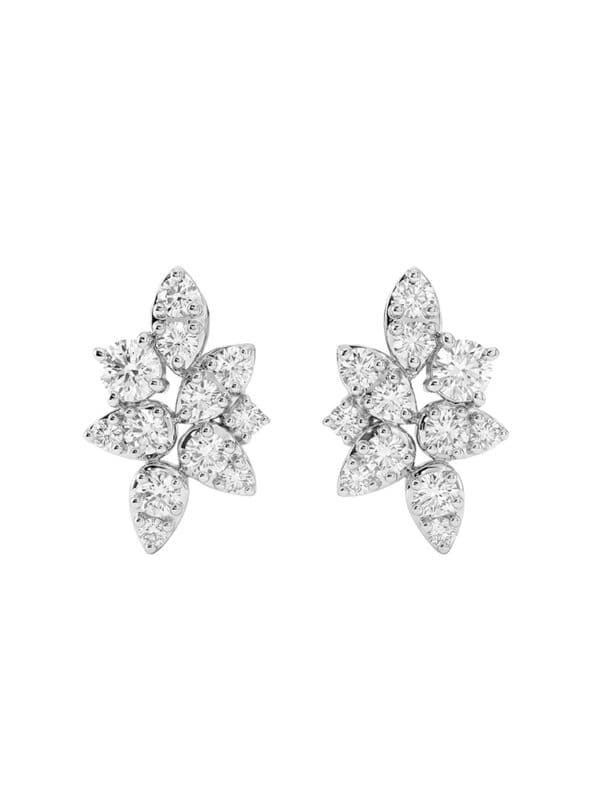 TOMEI LL Diamond Earrings, White Gold 750