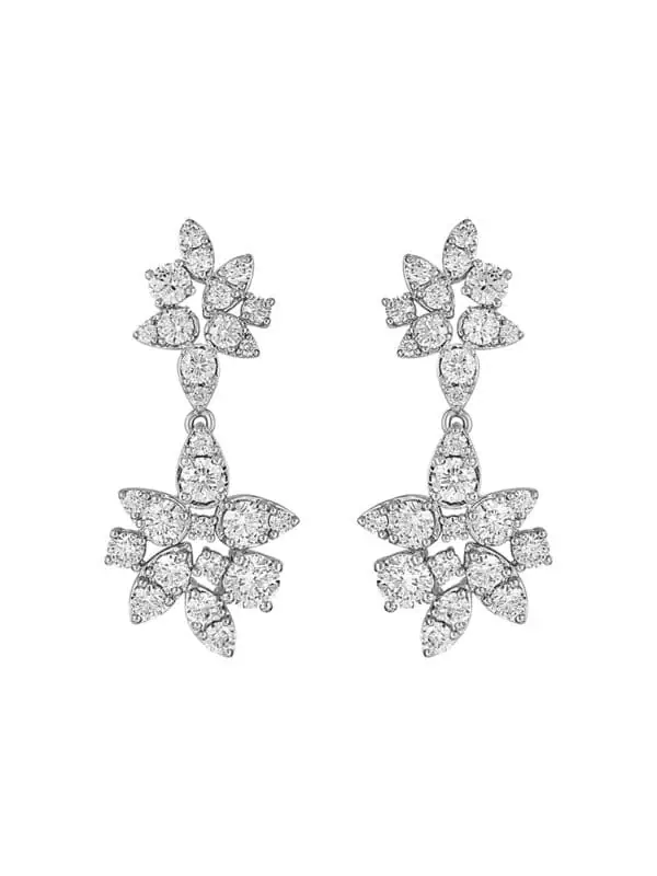 TOMEI LL Diamond Earrings, White Gold 750