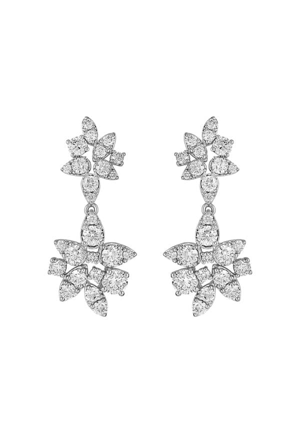 TOMEI LL Diamond Earrings, White Gold 750