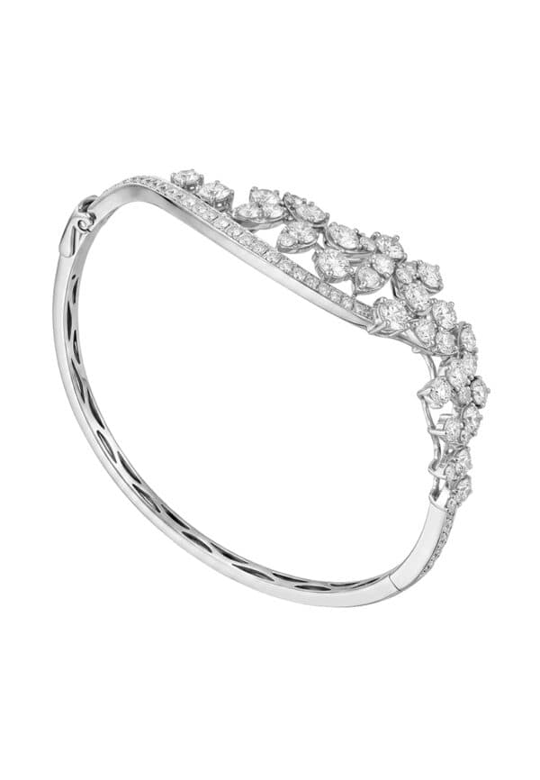 TOMEI LL Diamond Bangle, White Gold 750
