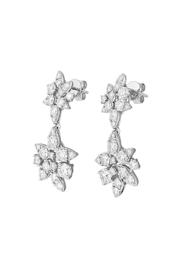 TOMEI LL Diamond Earrings, White Gold 750