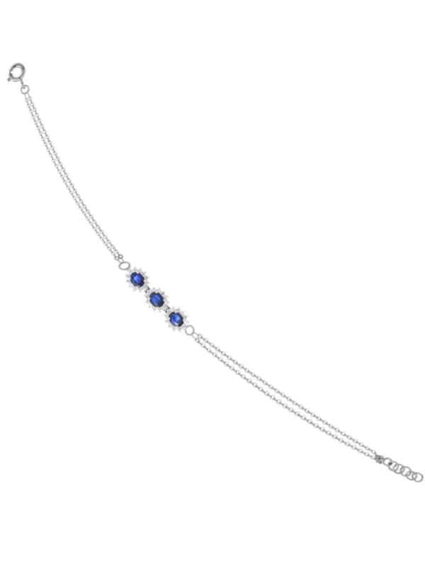 TOMEI Gemstones with Diamond Bracelet Double Strands, White Gold 375