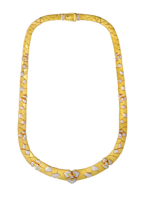 TOMEI Diamond Cut Collection Necklace, Yellow Gold 916