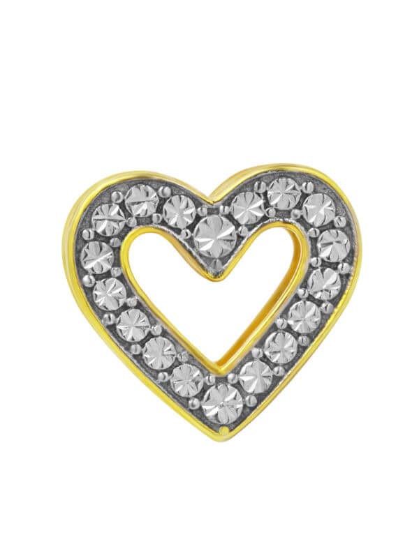 TOMEI Dual-Tone Heart Charm, Yellow Gold 916/22K