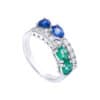 TOMEI Emerald & Sapphire Collection Ring, White Gold 750