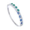 TOMEI Emerald & Sapphire Collection Bangle, White Gold 750