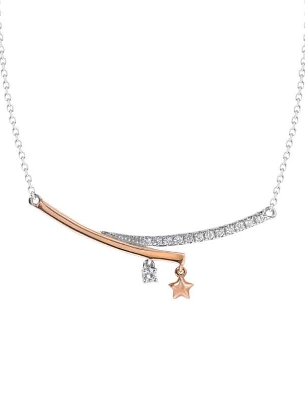 TOMEI Starlight Symphony Diamond Necklace, White+Rose Gold 585