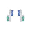 TOMEI Emerald & Sapphire Collection Earrings, White Gold 750