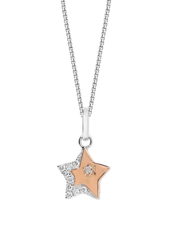 TOMEI Starlight Symphony Diamond Pendant Set, White+Rose Gold 585
