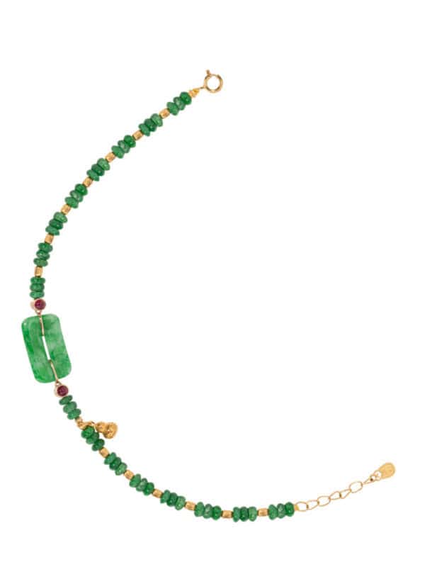 TOMEI Five Blessings Jade Bracelet, Yellow Gold 750