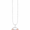 TOMEI Diamond Pendant Set, White+Rose Gold 585