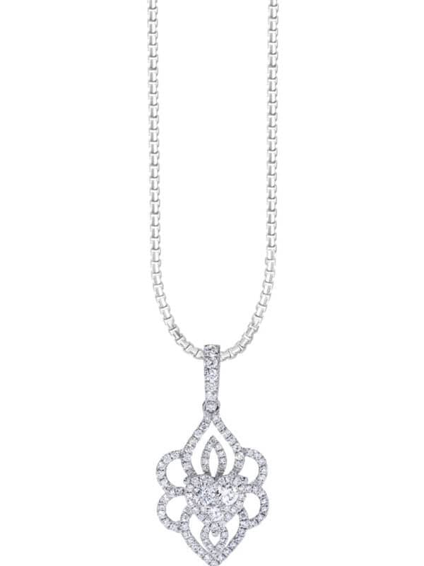 TOMEI Diamond Pendant, White Gold 750