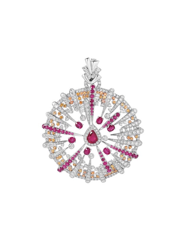 TOMEI LL Royal Ruby Pendant, White Gold 750