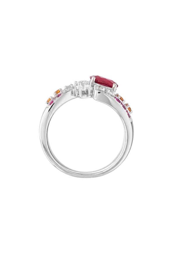 TOMEI LL Royal Ruby Ring, White Gold 750