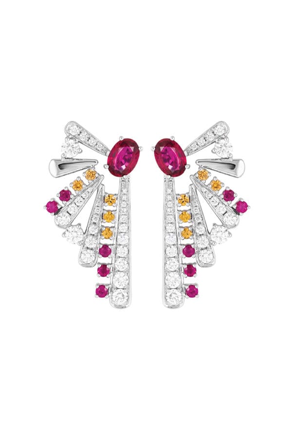 TOMEI LL Royal Ruby Earrings, White Gold 750