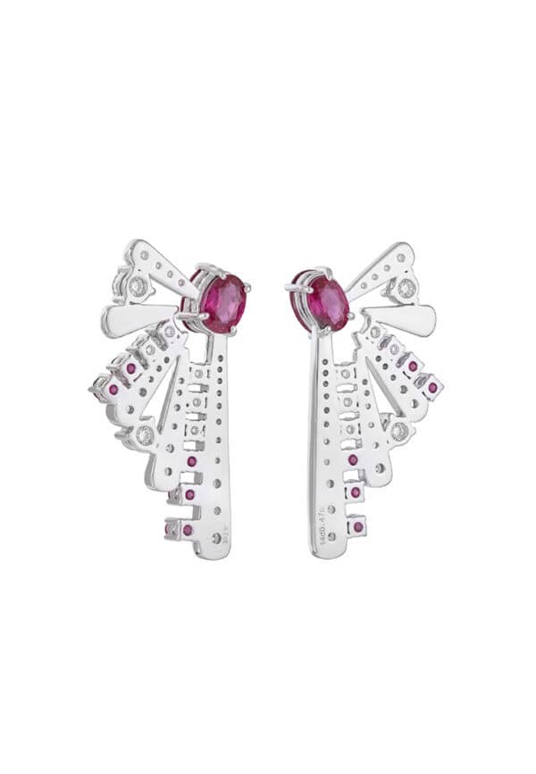 TOMEI LL Royal Ruby Earrings, White Gold 750