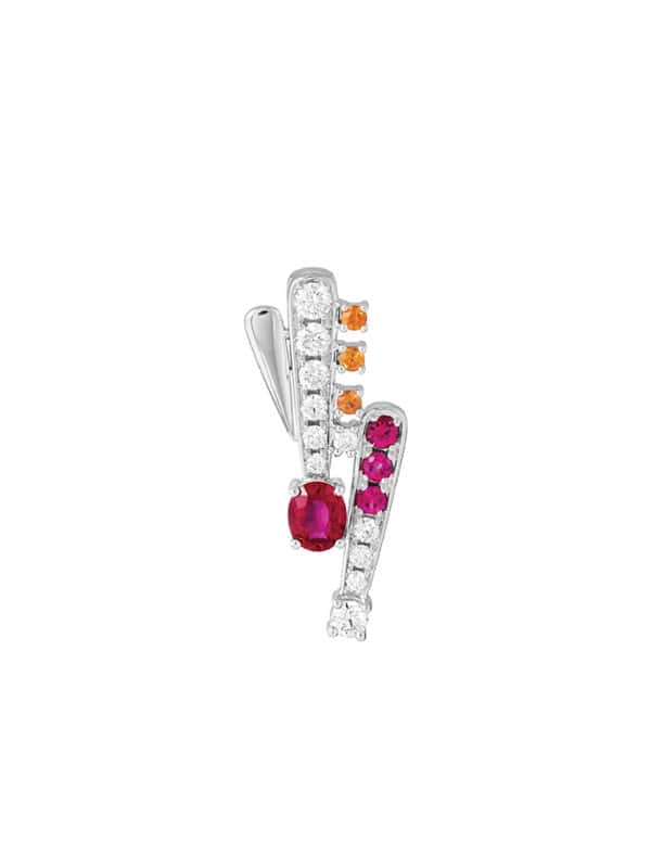 TOMEI LL Royal Ruby Pendant, White Gold 750