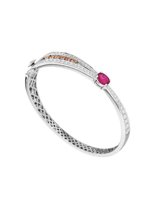 TOMEI LL Royal Ruby Bangle, White Gold 750