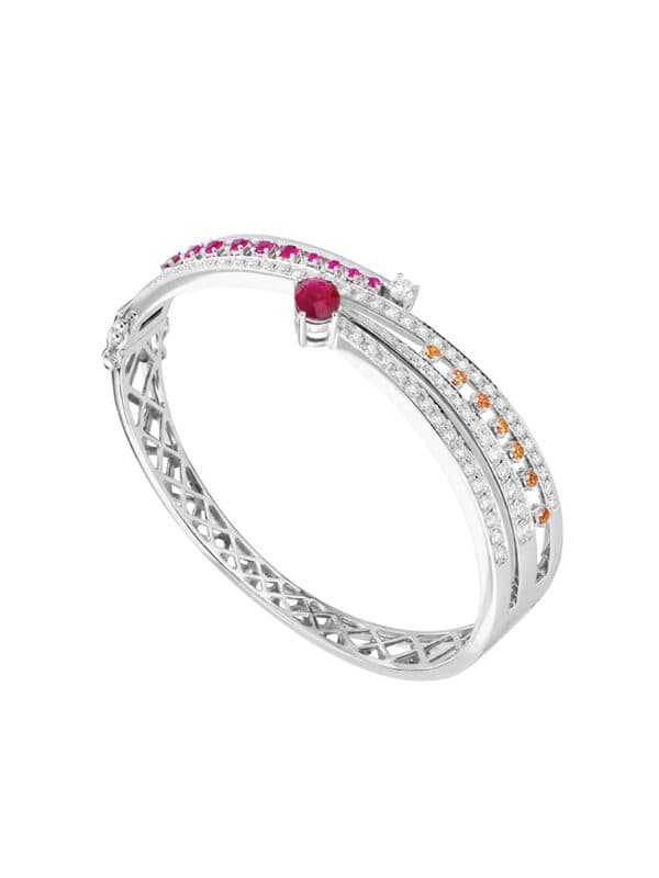 TOMEI LL Royal Ruby Bangle, White Gold 750