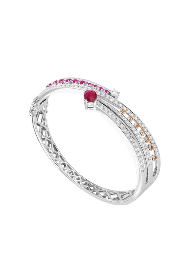 WBG-1100x762px TOMEI LL Royal Ruby Bangle, White Gold 750