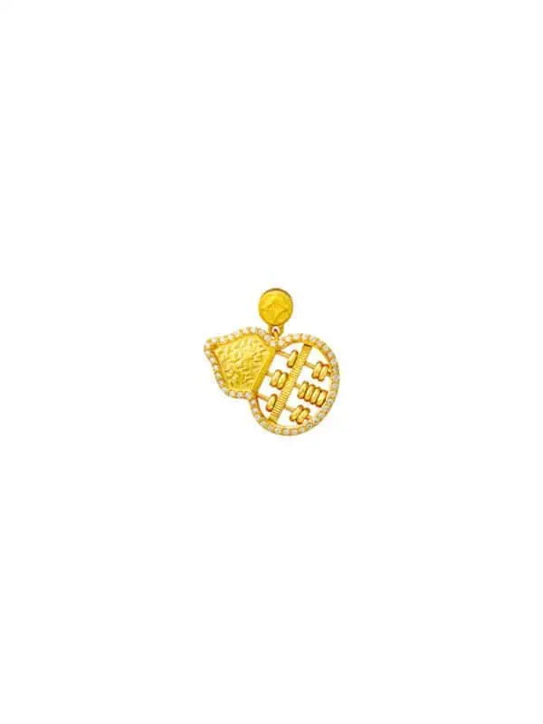 TOMEI Gourd Pendant with Diamond, Yellow Gold 999