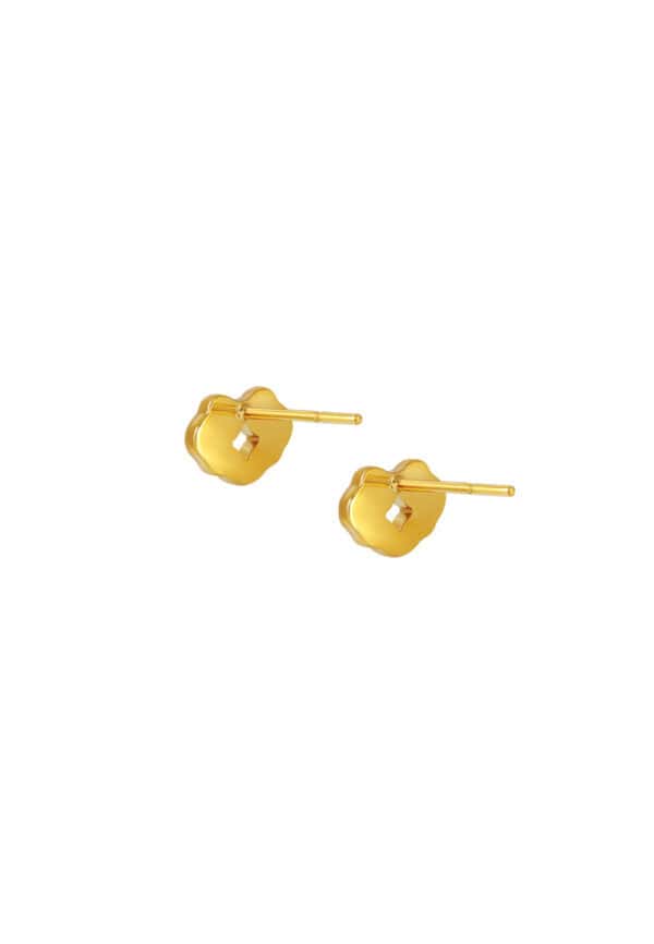 TOMEI Cloud Earrings with Diamond, Yellow Gold 999