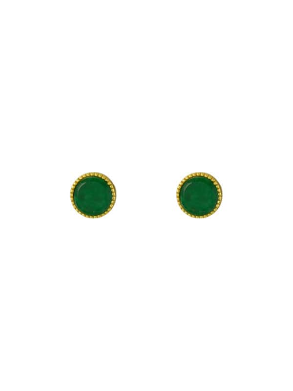 TOMEI Harvest Glow Collection, Round Jadeite Earrings
