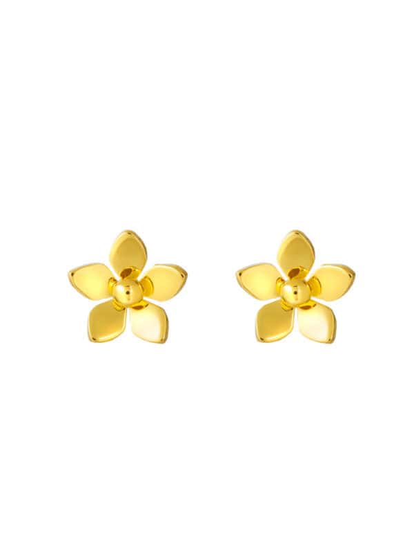 TOMEI Flower Earrings, Yellow Gold 916