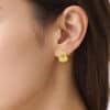 TOMEI Gourd Earrings with Diamond, Yellow Gold 999