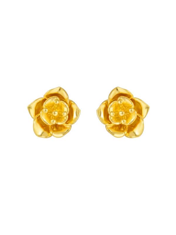 TOMEI Flower Earrings, Yellow Gold 916