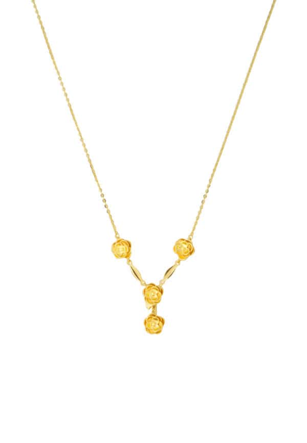 TOMEI Flower Necklace, Yellow Gold 916